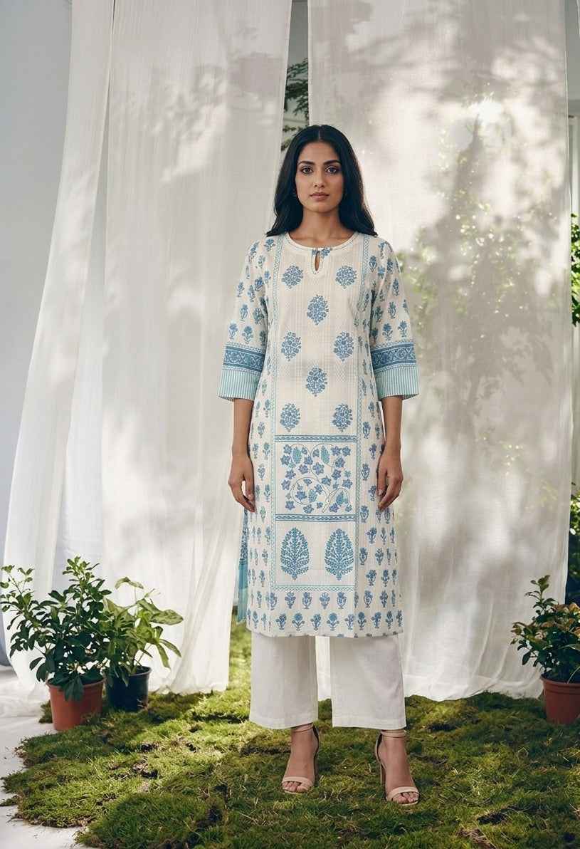 Pure Cotton Three Piece Dupatta Set