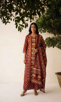 Pure Cotton Block Print Dupatta Set