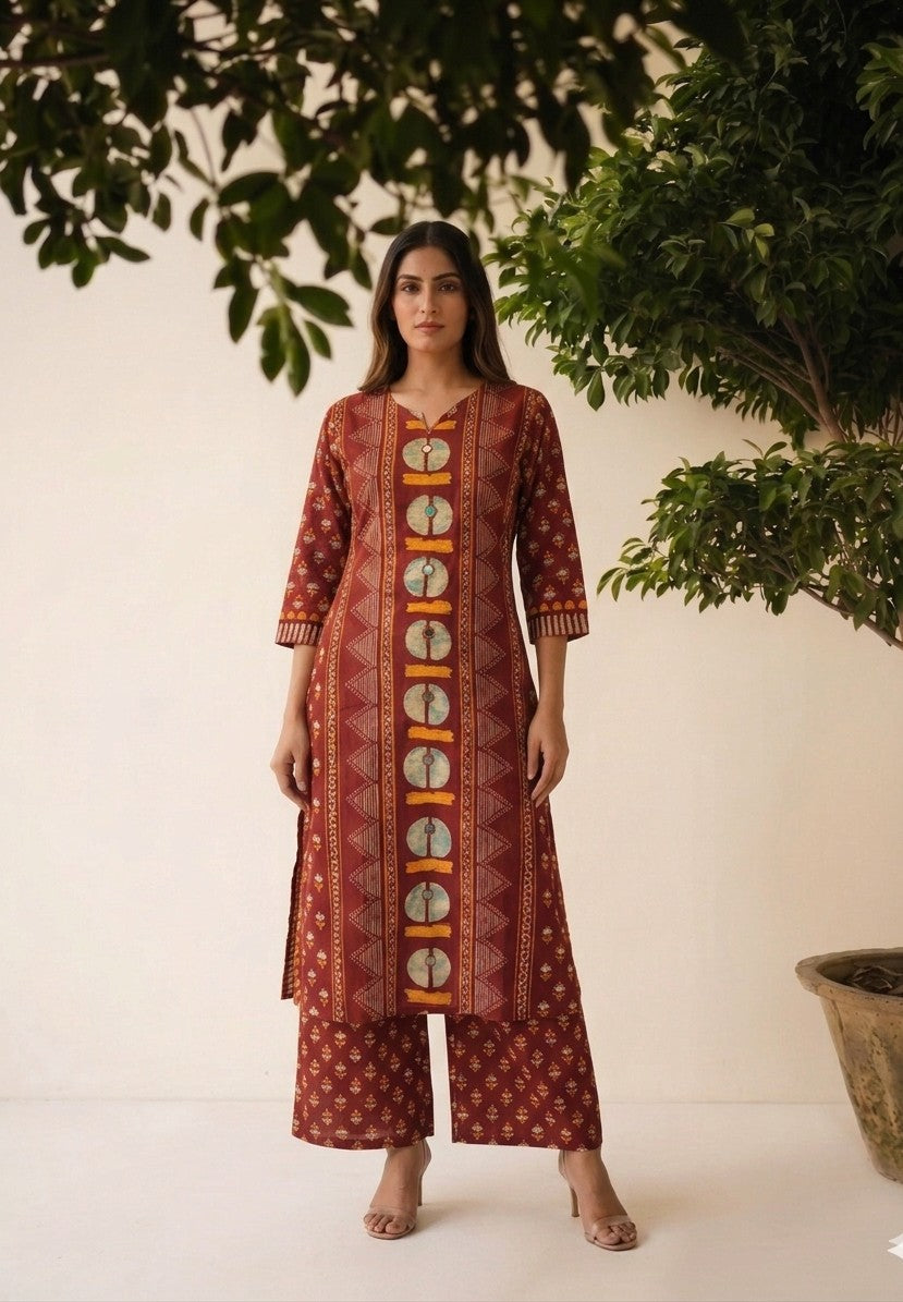 Pure Cotton Block Print Dupatta Set CS0364