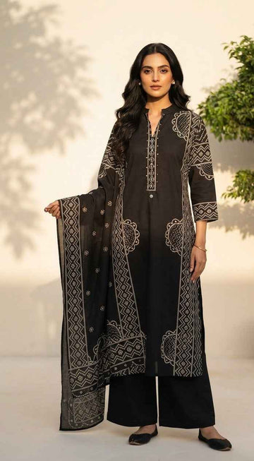 Pure Cotton Dupatta Set With Bandhej Print