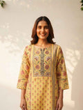 Pure Chanderi With Embroidery Dupatta Set