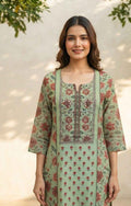 Pure Chanderi With Embroidery Dupatta Set