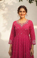 Pure Cotton Bandhej A Line Dupatta Set With Inner