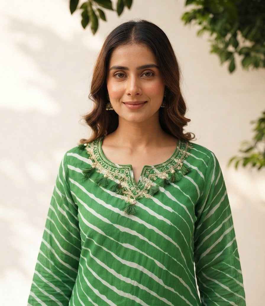 Pure Cotton Lehriya Dupatta Set CS0263