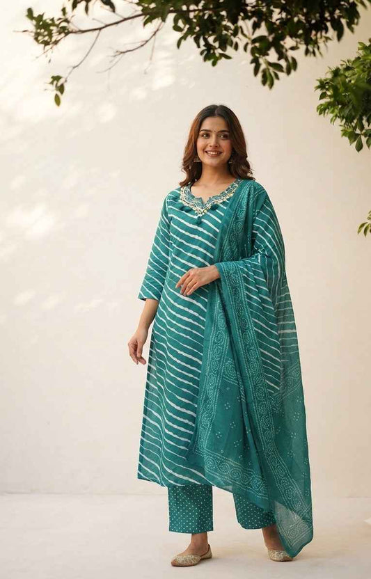 Pure Cotton Lehriya Dupatta Set CS0263