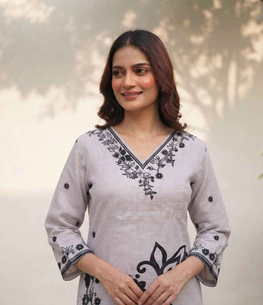 Pure linen Dupatta Set LN0016