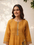 Pure A Line Silk Dupatta Set With Embroidery