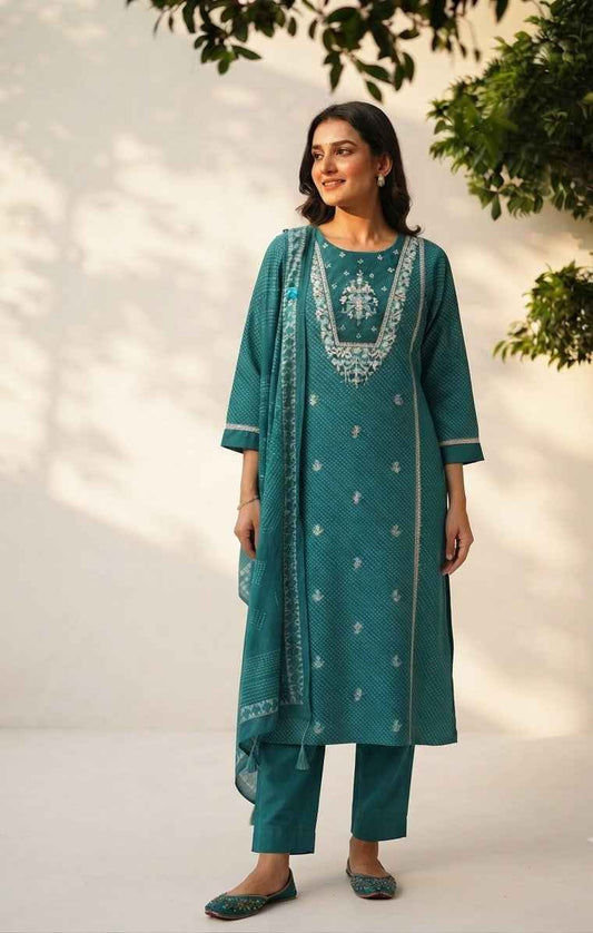 Pure Muslin Dupatta Set MS004