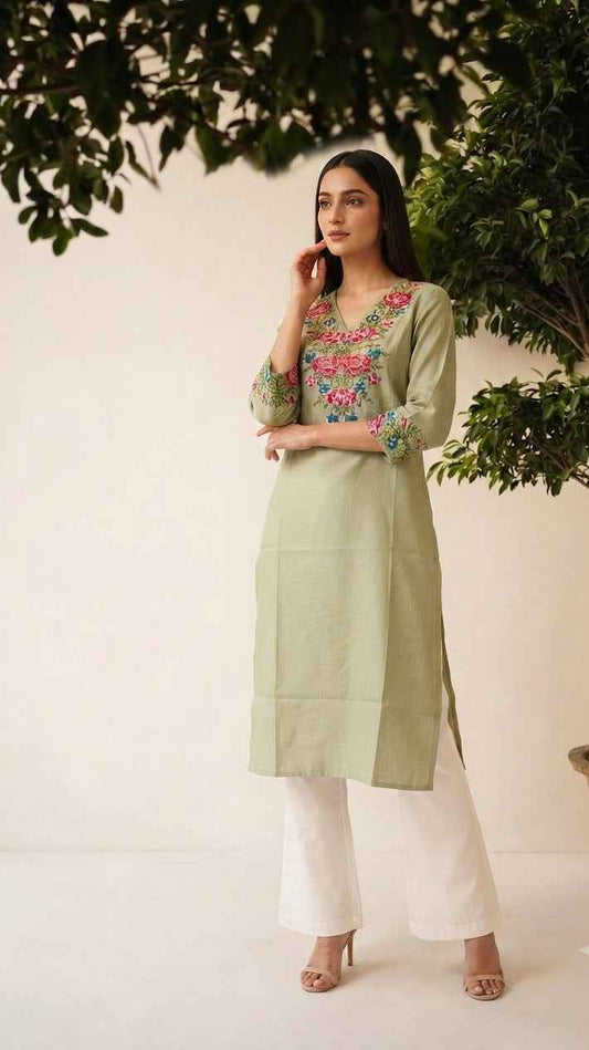 Pure Silk Only Kurta With Embroidery OK0117