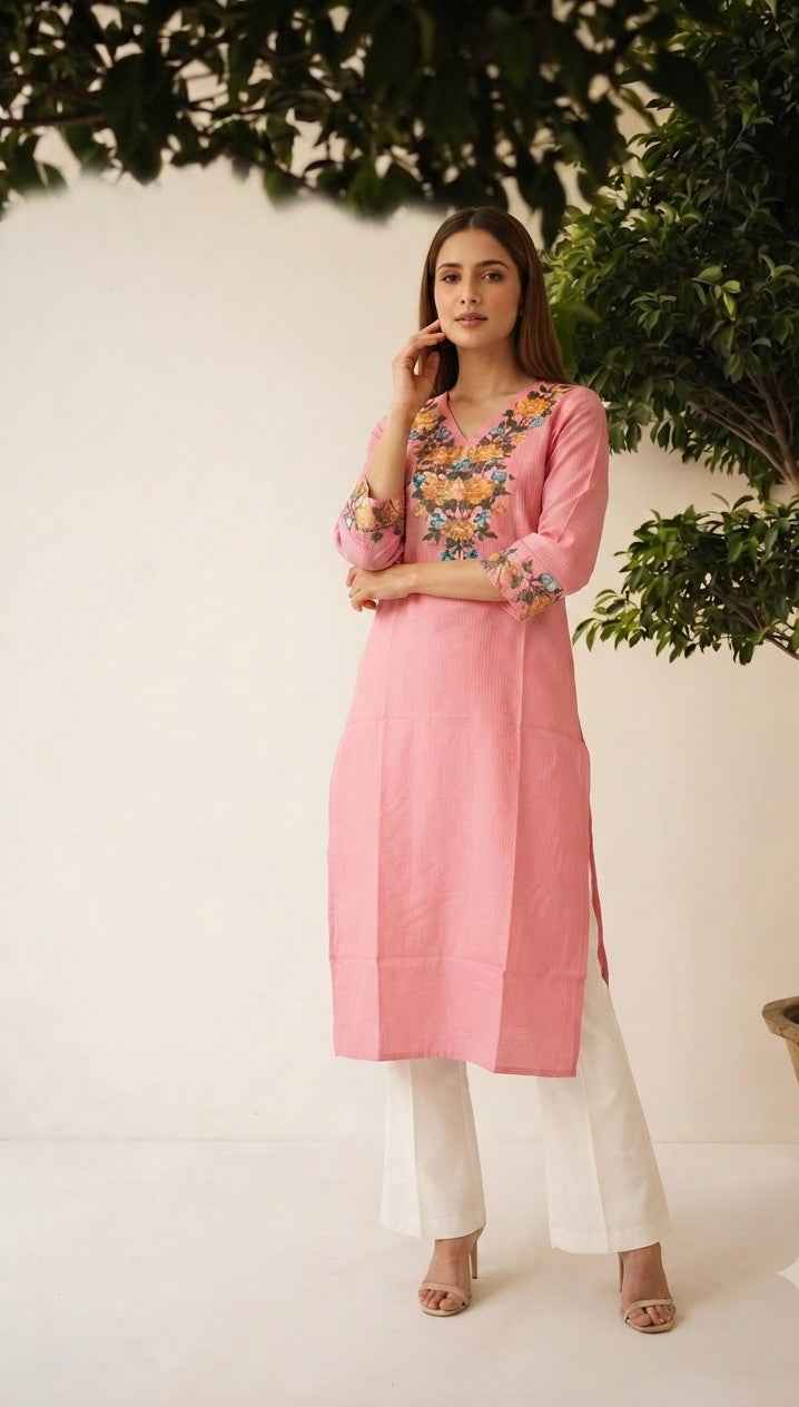 Pure Silk Only Kurta With Embroidery OK0117
