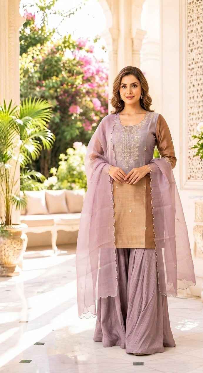 Premium Giraffe Silk Dupatta Set With Divider CHS034