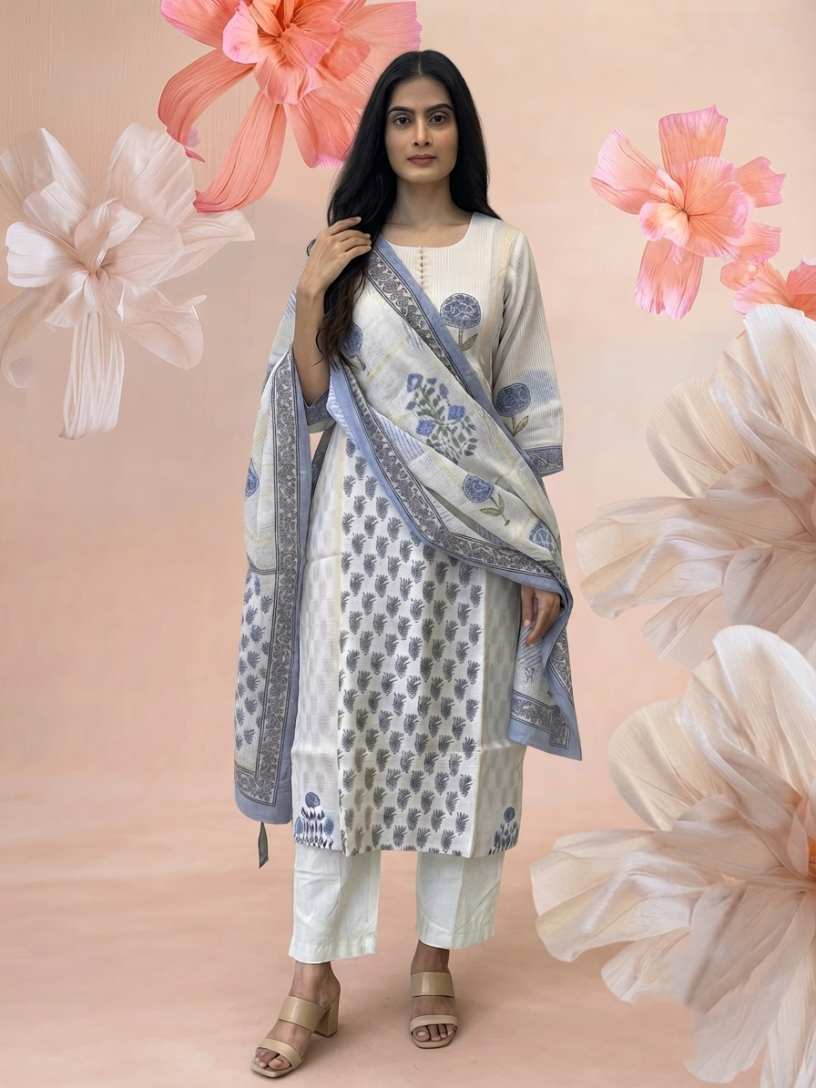 Pure Kota Doriya Dupatta Set KD048