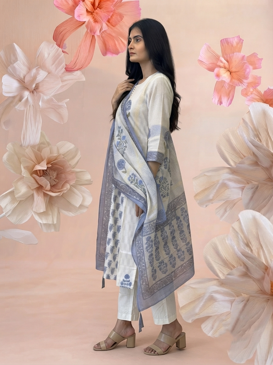 Pure Kota Doriya Dupatta Set KD048