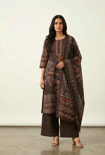 Pure Cotton Three Piece Dupatta Set CS0268