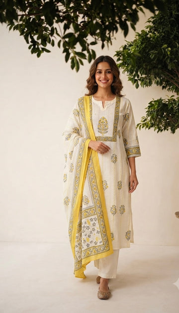 Pure Cotton Dupatta Set