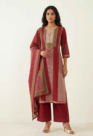 Pure Cotton Digital Print Three Piece Dupatta Set CS0269