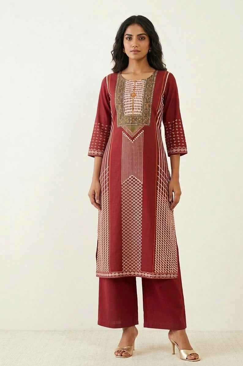 Pure Cotton Digital Print Three Piece Dupatta Set CS0269