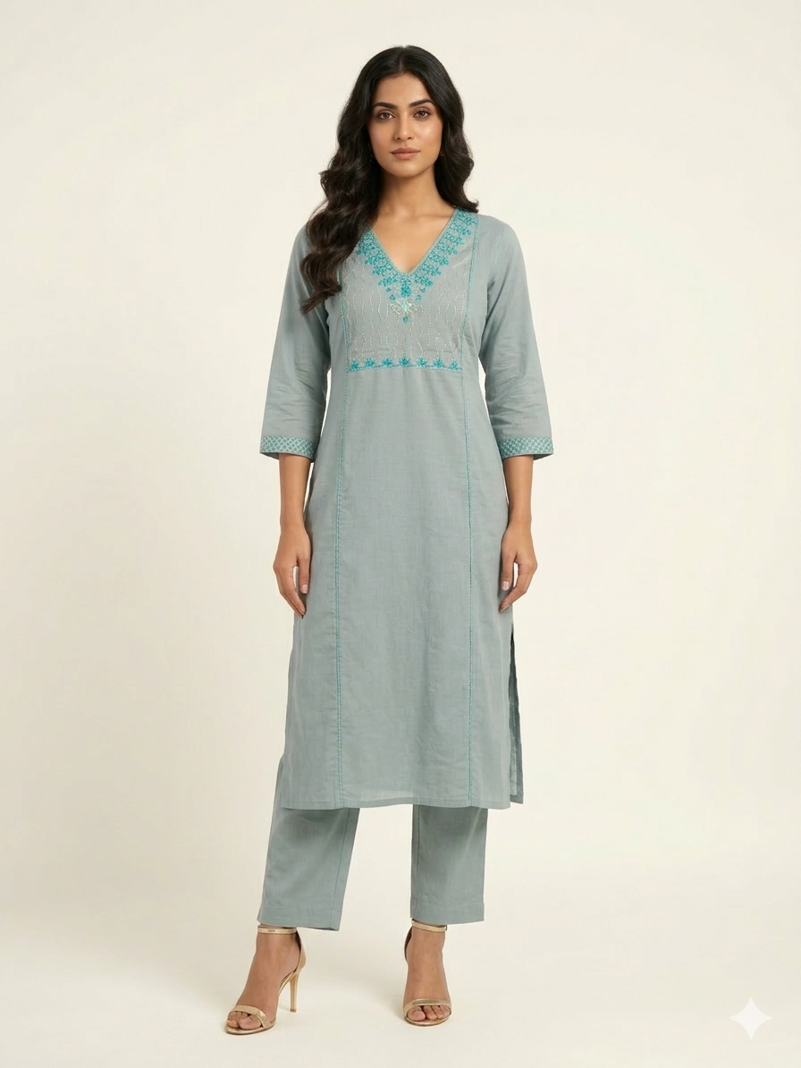 Pure Cotton Three Piece Dupatta set CS0278