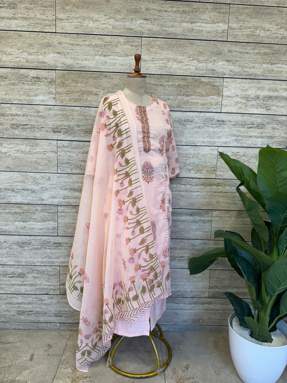 Pure Mul Cotton Dupatta Set