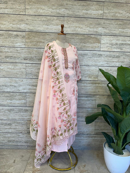 Pure Mul Cotton Dupatta Set
