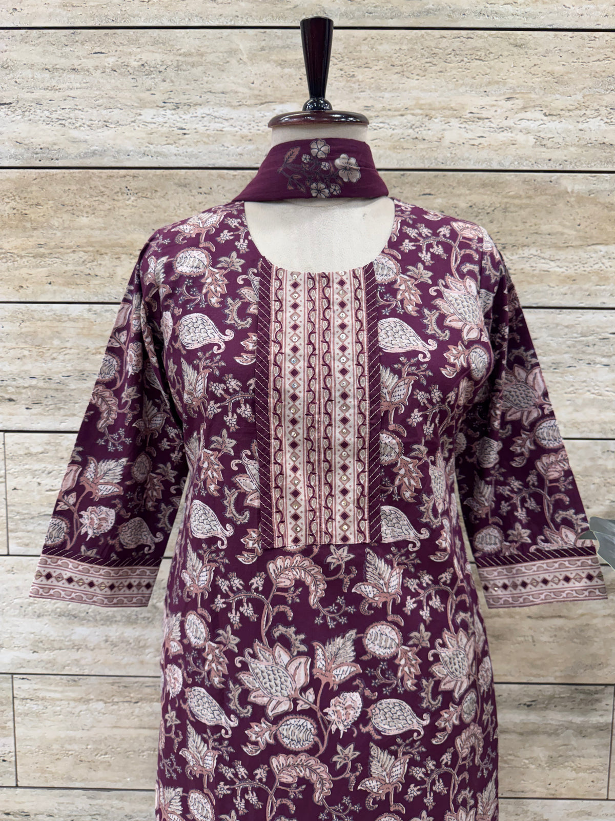 Pure Cotton Three Piece Dupatta Set CS0339