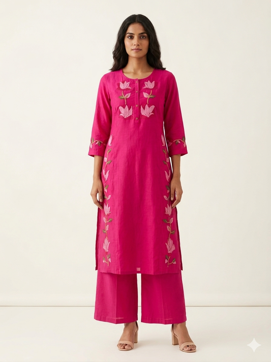 Pure Muslin Two Piece Pant Sets LS012