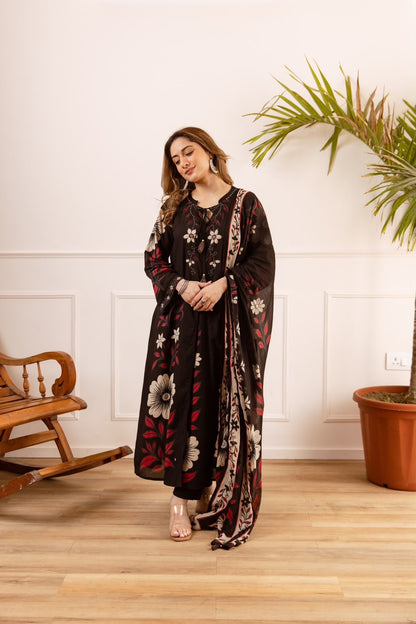 Anarkali Dupatta set in cotton fabric
