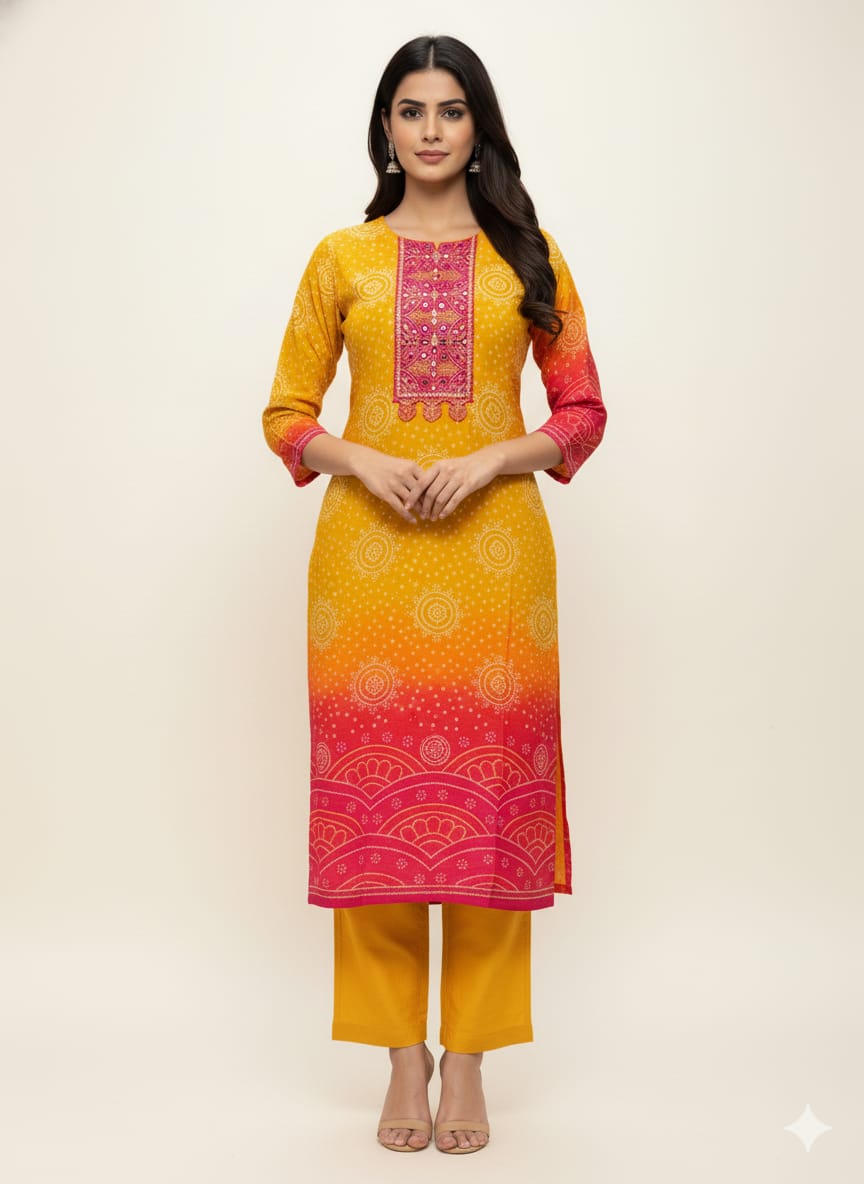 Festival Wear Bandhej Print Dupatta Set  LC0127