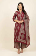 Pure Cotton Three Piece Dupatta Set