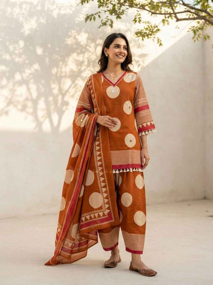 Pure Cotton Dupatta Set With Farsi Bottom CS0302