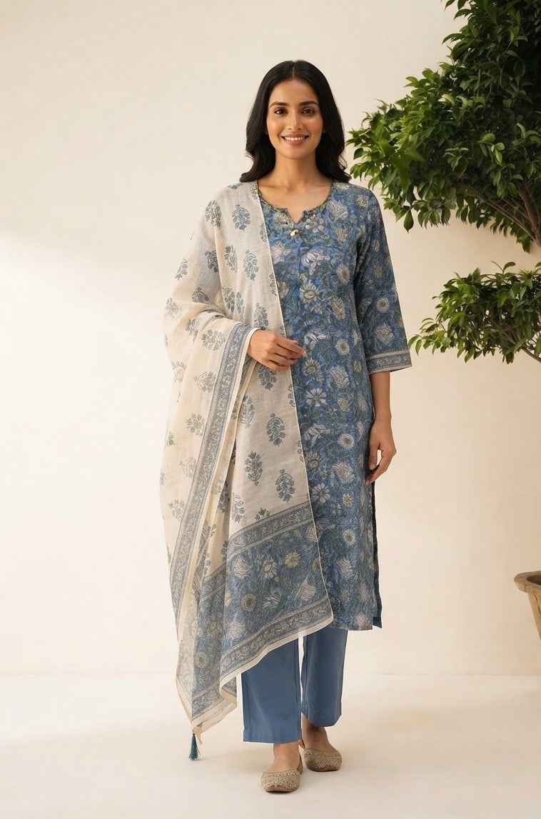 Pure Chanderi Silk Dupatta Set With Lining CHS022