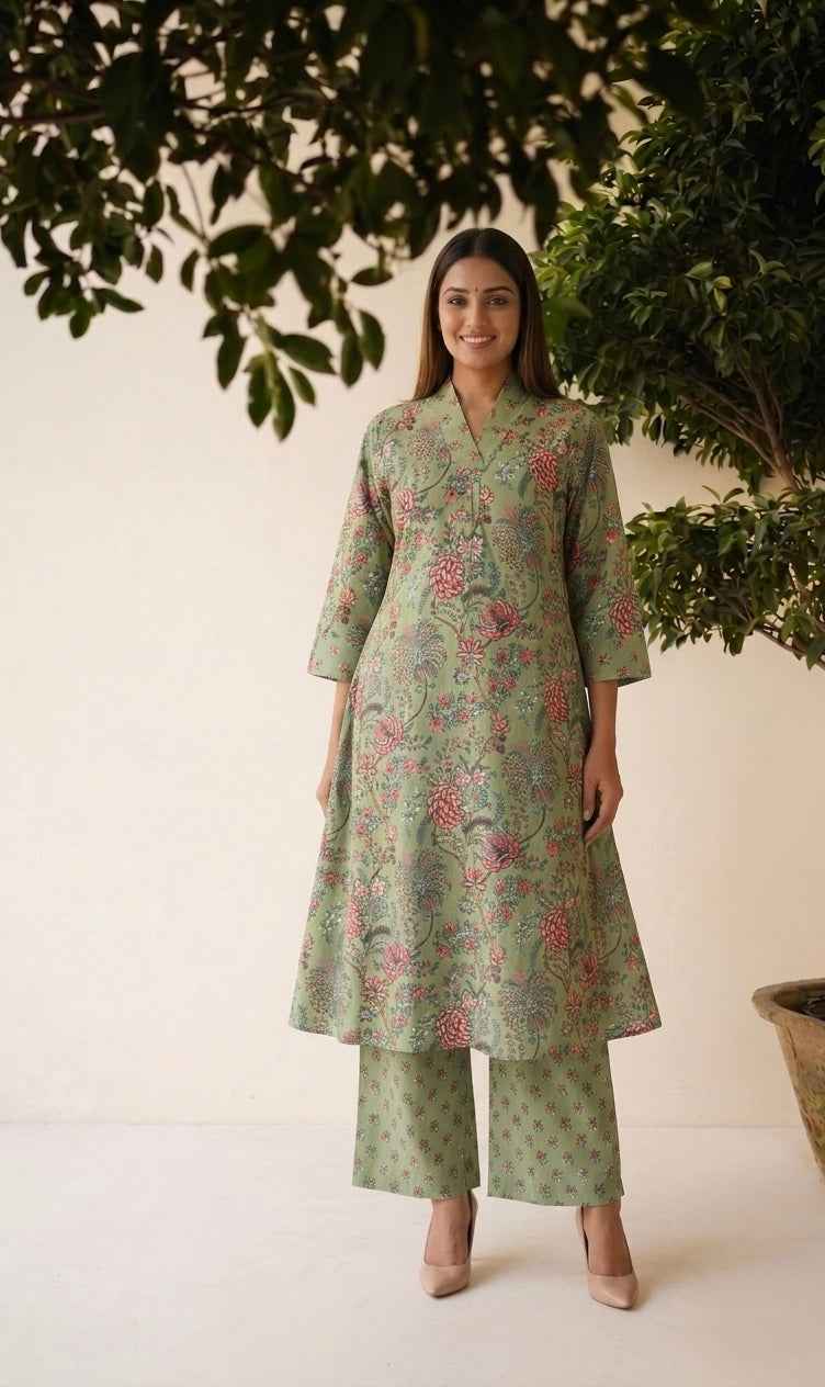 Pure Cotton Two Piece Pant Set