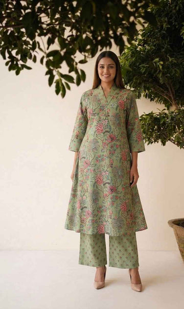 Pure Cotton Two Piece Pant Set