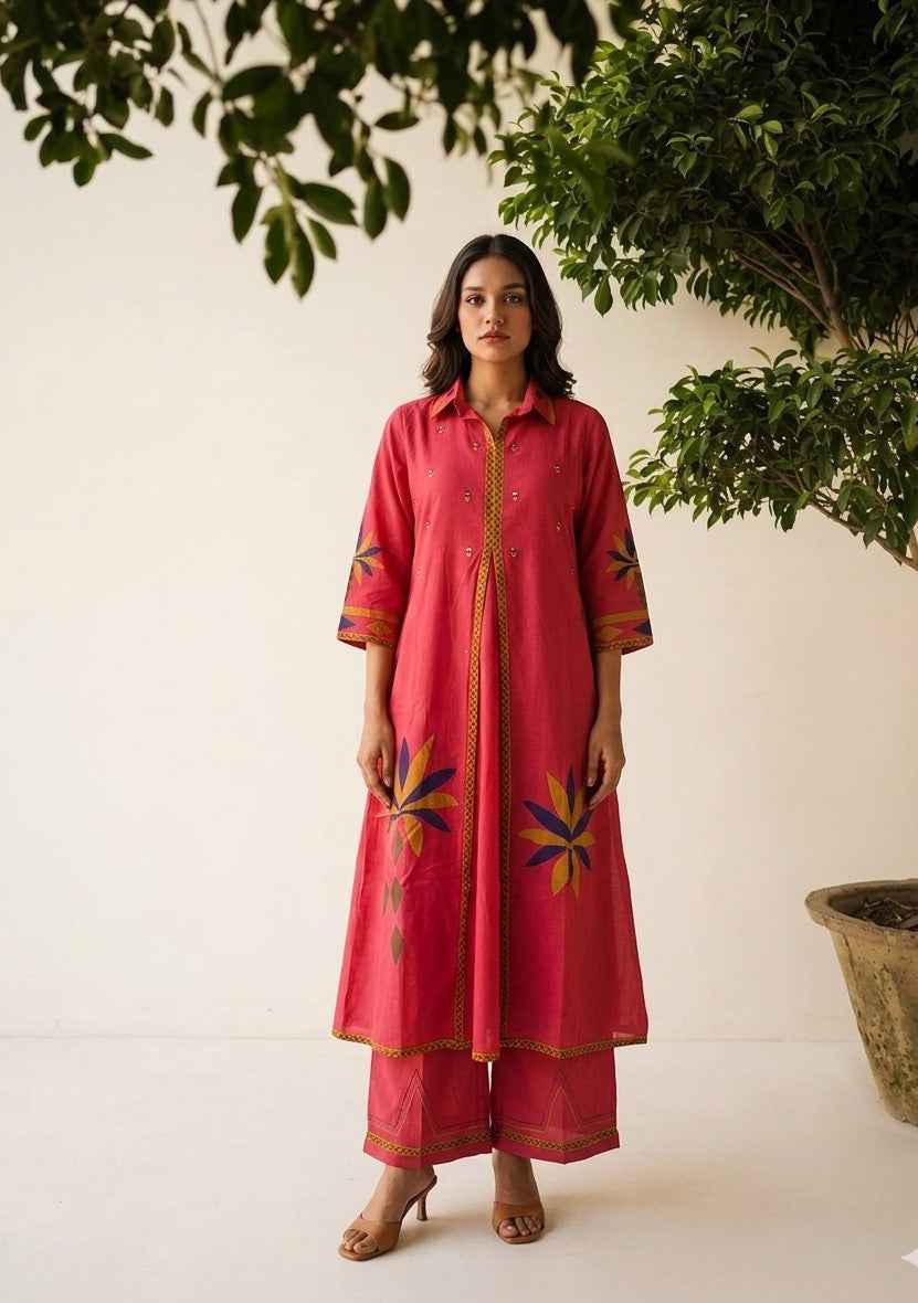 Pure Cotton A Line Two Piece Pant Set PS0168
