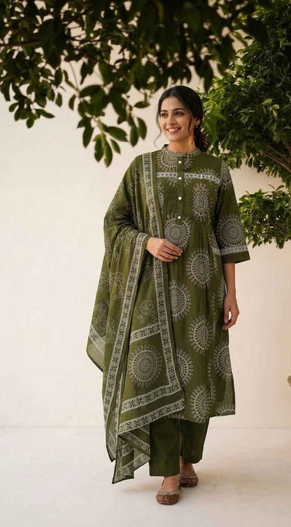 Pure Cotton Dupatta Set  CS0265