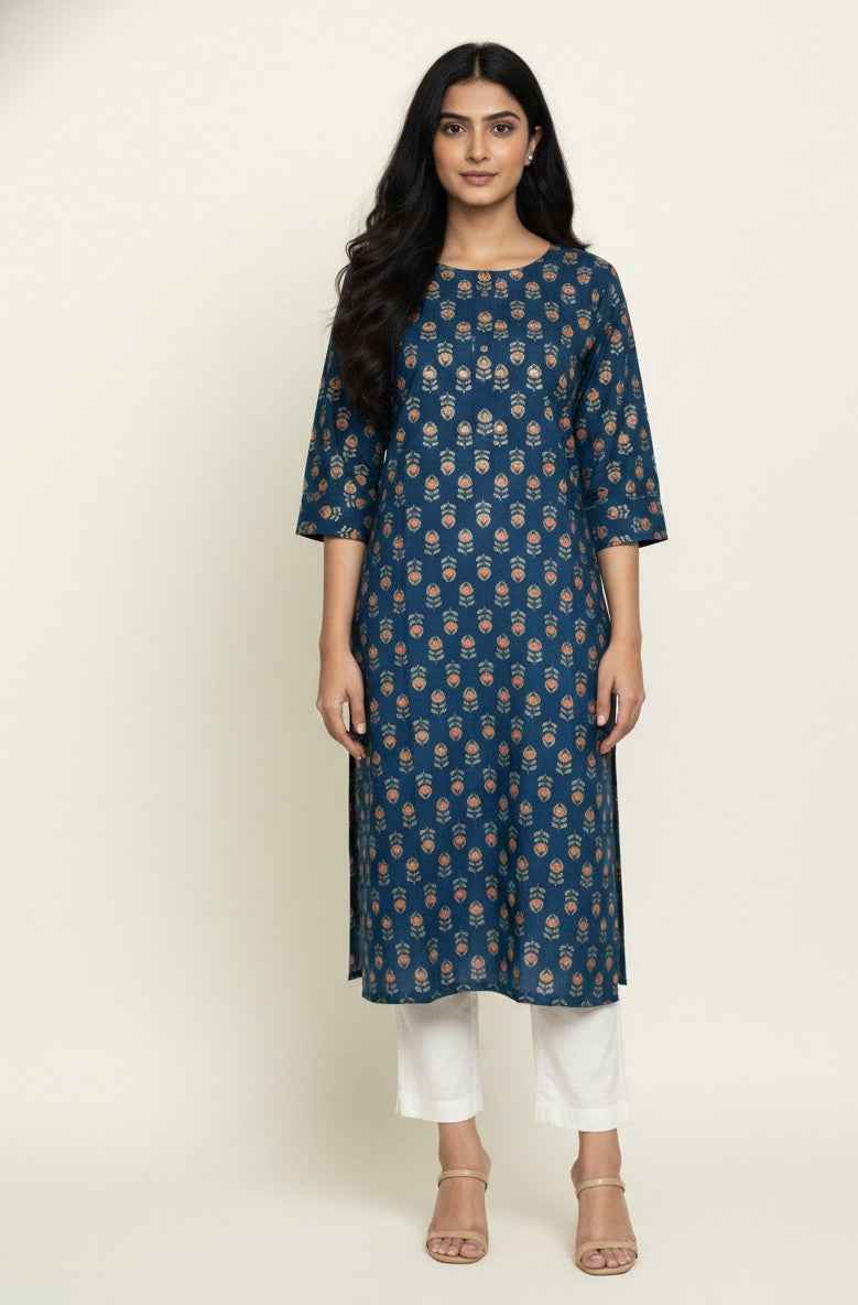 Straight Fit Only Kurta In Pure Cotton