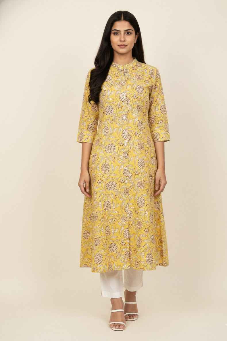 Pure Cotton A Line Only Kurtas