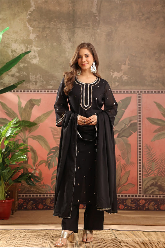 Mul Cotton Dupatta Set With Lining (Prebooking)