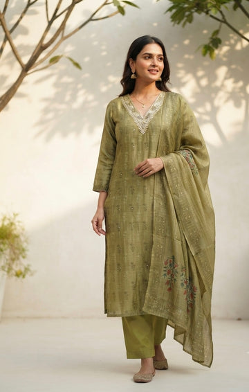 Pure Chanderi Dupatta Set CHS015