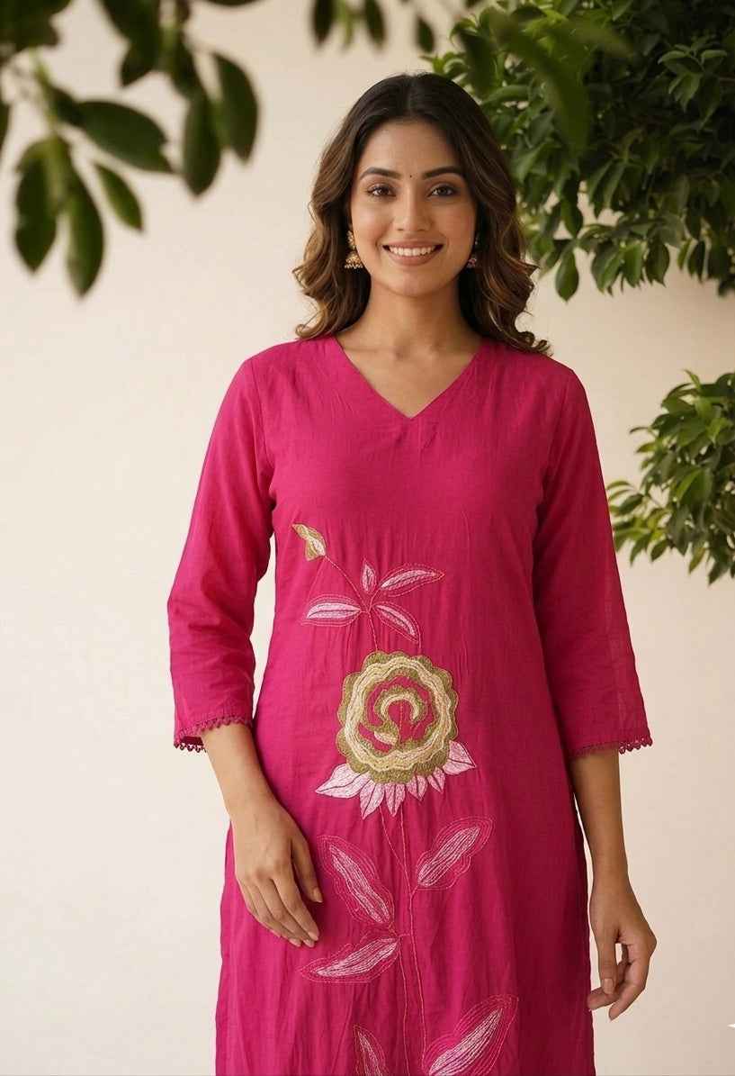 Pure Cotton A Line Dupatta Set CS0236