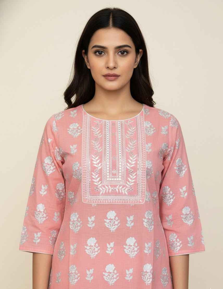 Straight Fit Only Kurta In Pure Cotton