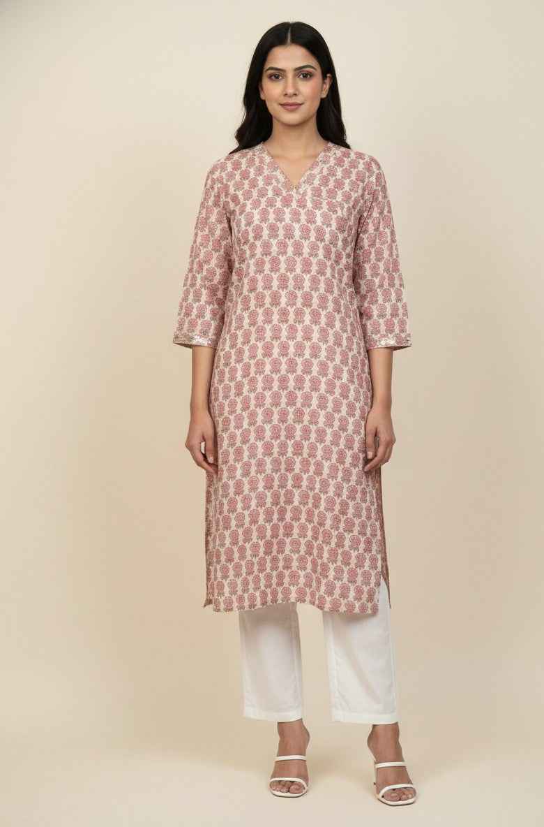 Straight Fit Only Kurta In Pure Cotton