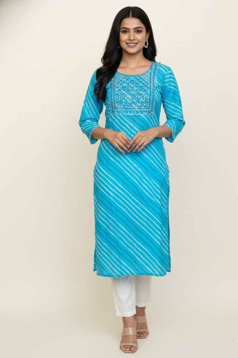 Straight Fit Only Kurta In Pure Cotton