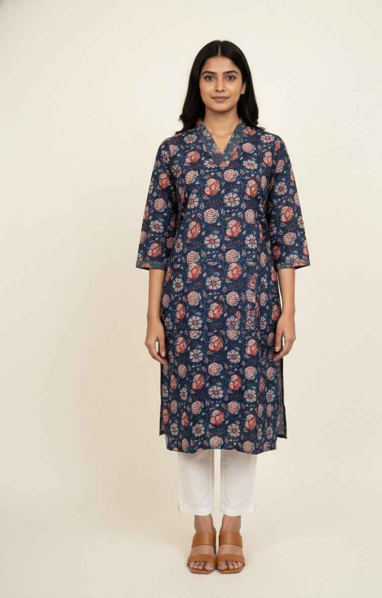 Straight Fit Only Kurta In Pure Cotton