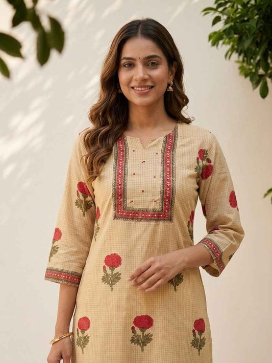 Printed Dupatta Set In  Kota Doriya Fabric KD051