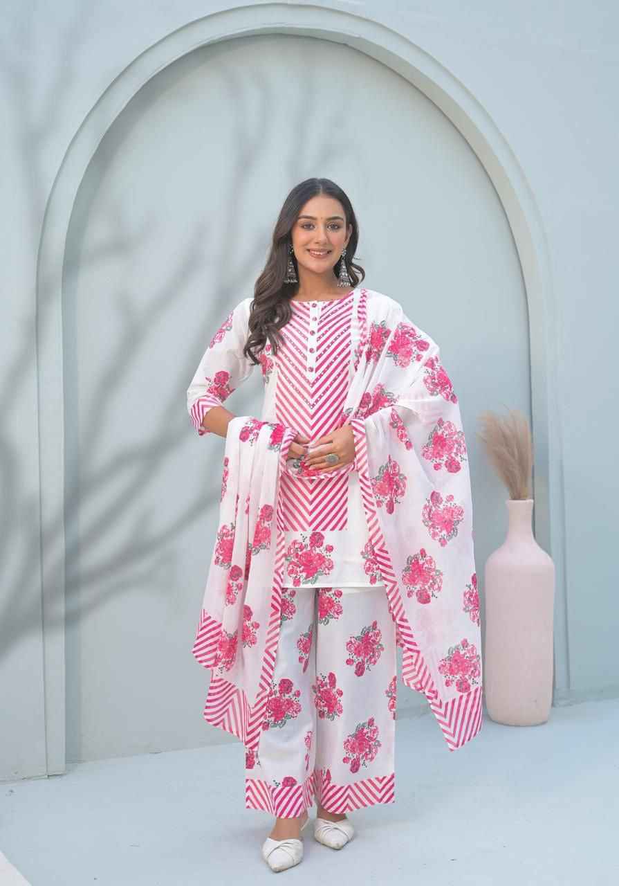 Pure cotton floral print with inner Dupatta set CS0181