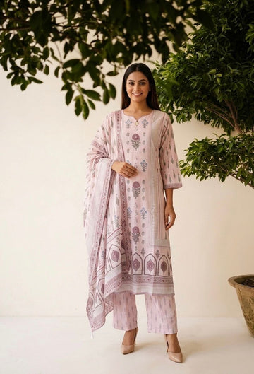 Pure Linen Dupatta Set