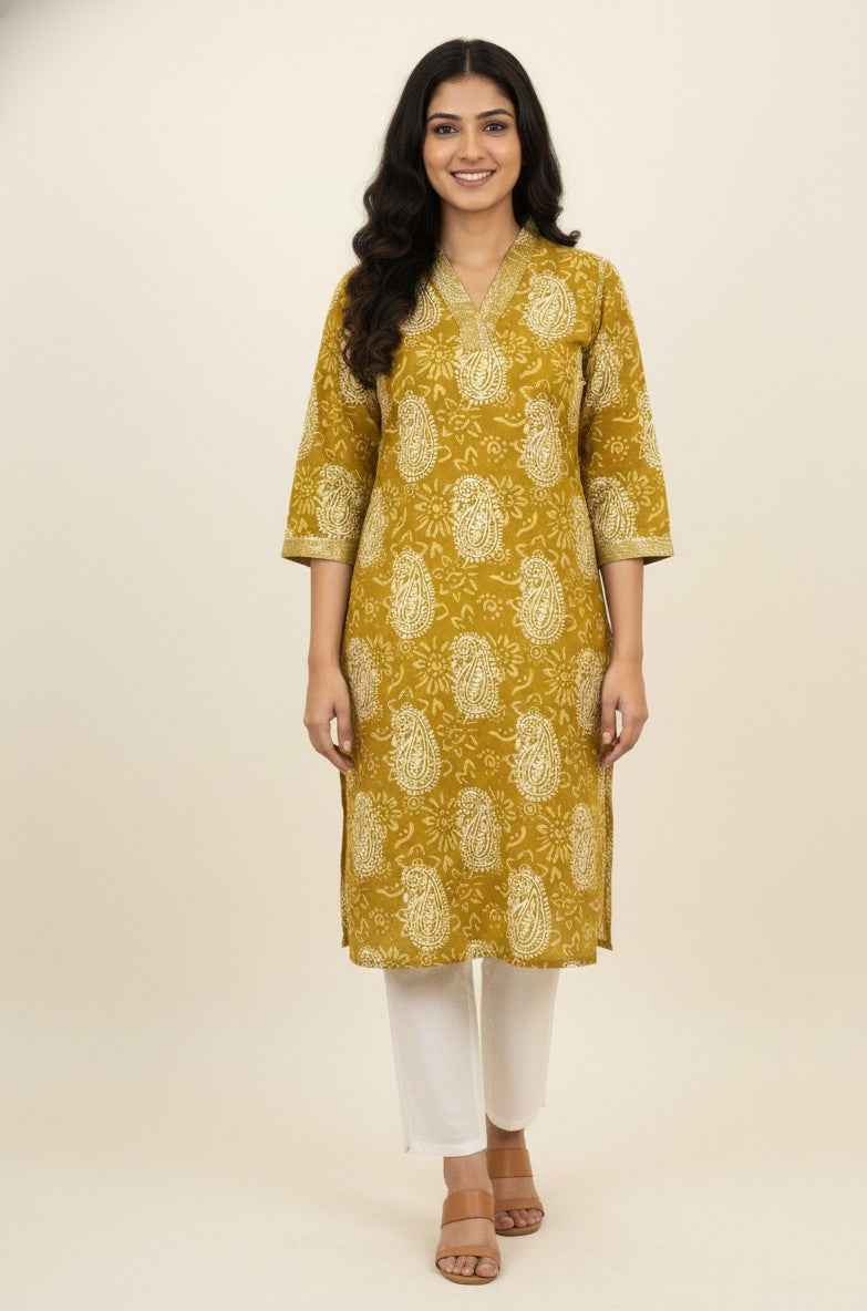 Straight Fit Only Kurta In Pure Cotton