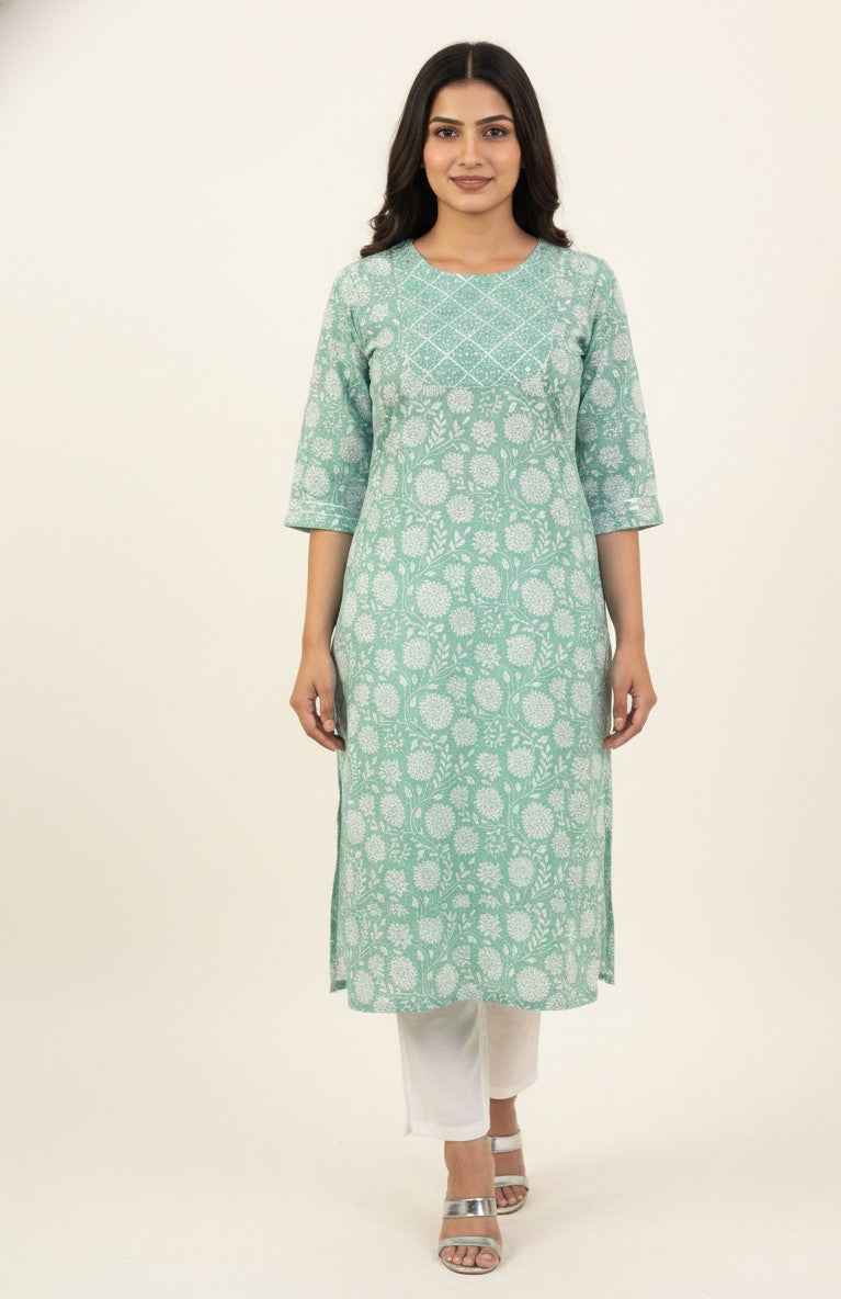 Straight Fit Only Kurta In Pure Cotton