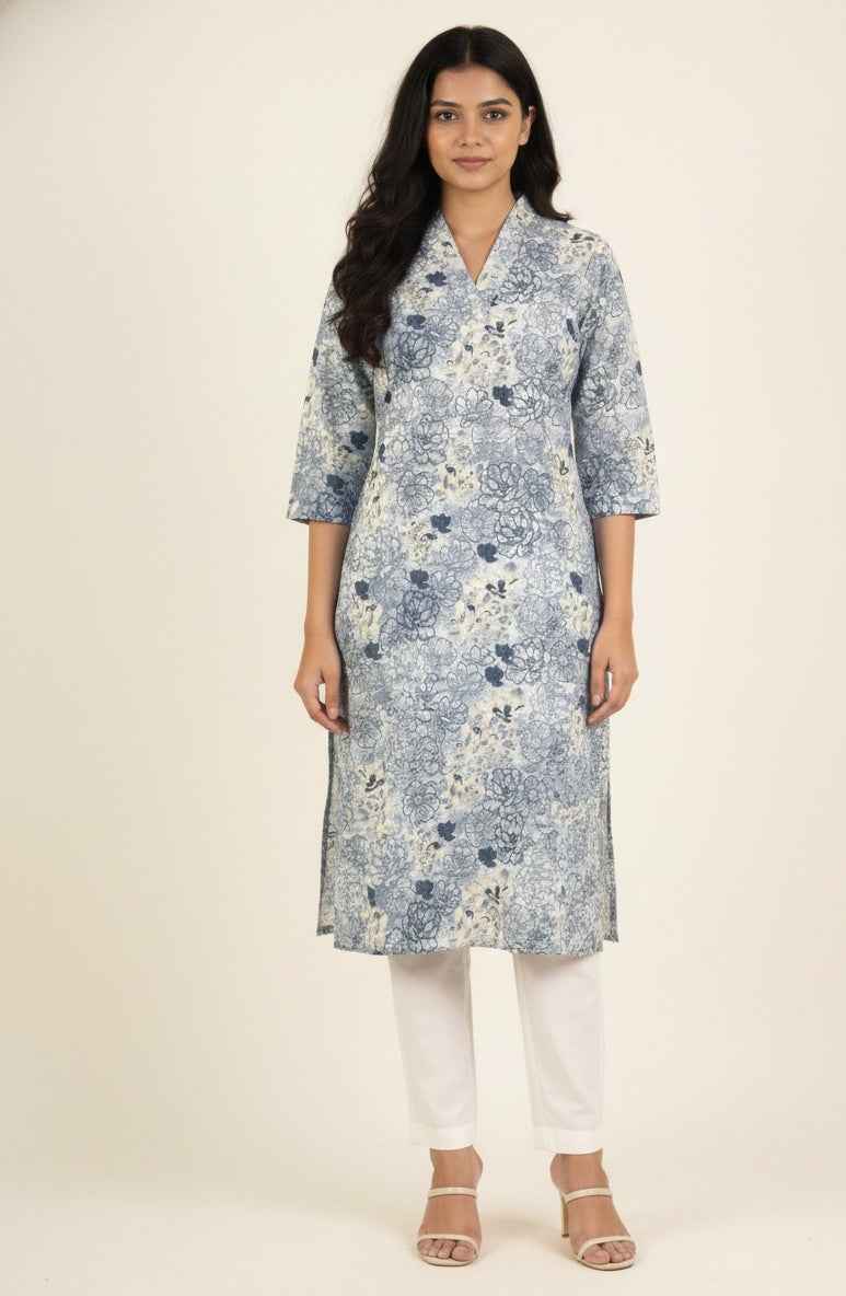 Straight Fit Only Kurta In Pure Cotton